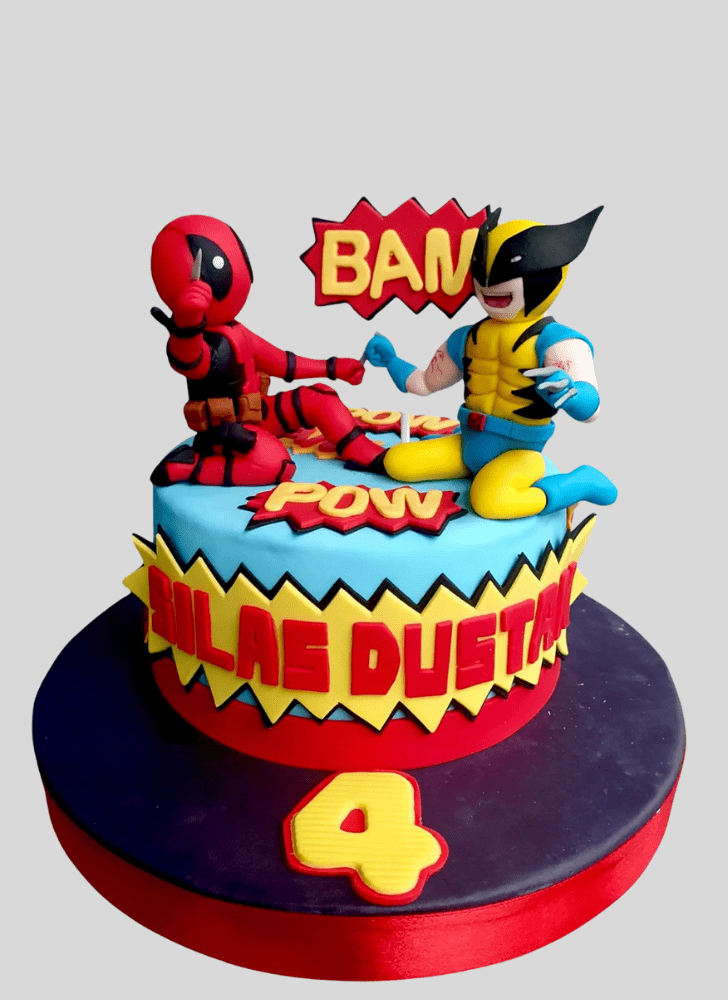 Classy Deadpool and Wolverine Cake