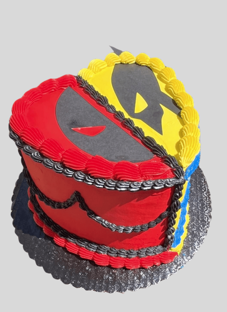 Comely Deadpool and Wolverine Cake