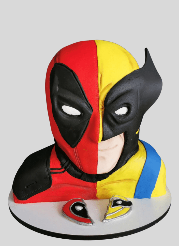 Delicate Deadpool and Wolverine Cake