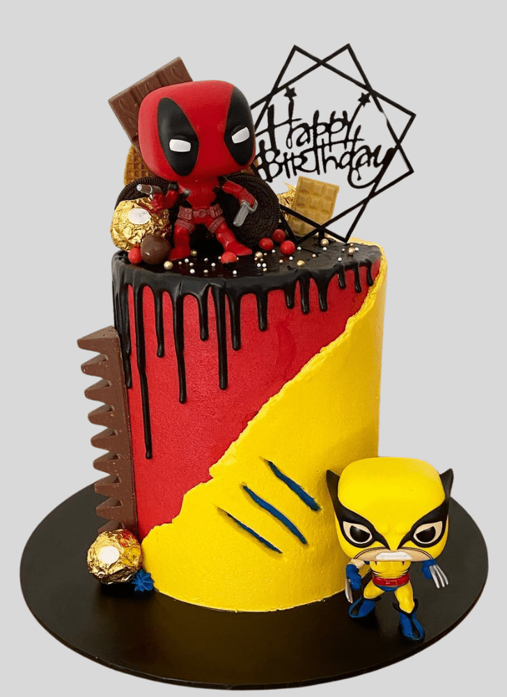 Elegant Deadpool and Wolverine Cake