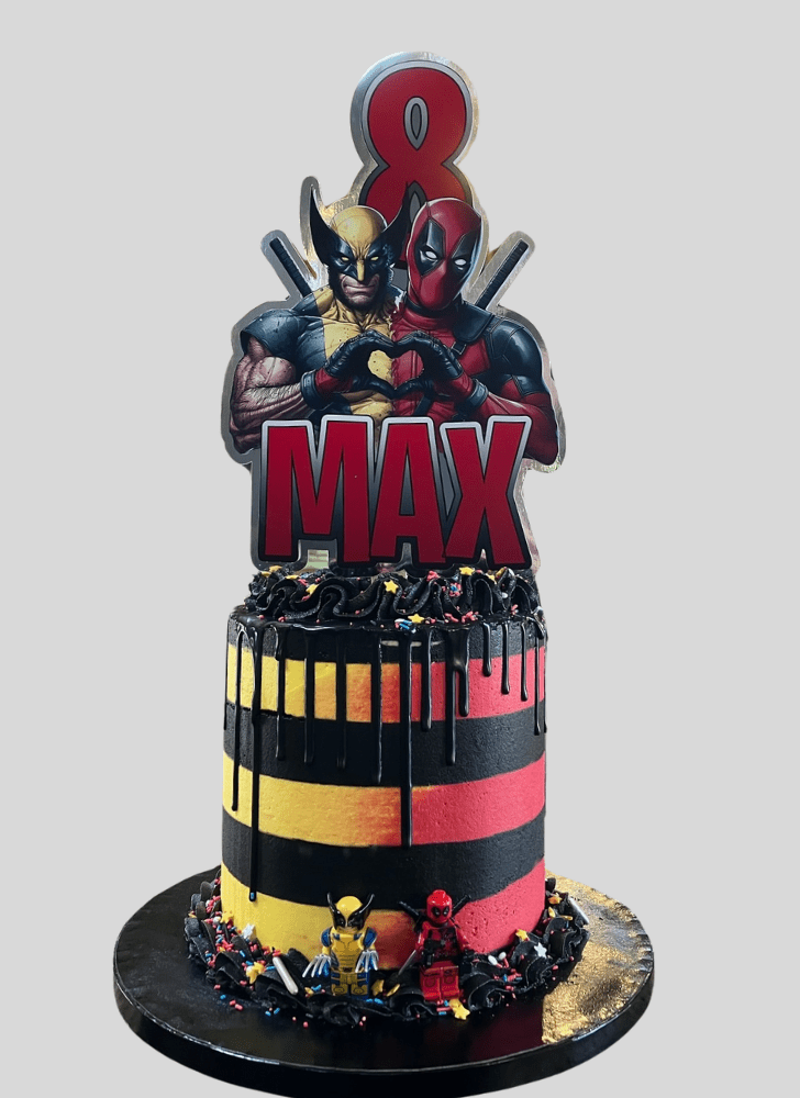 Handsome Deadpool and Wolverine Cake