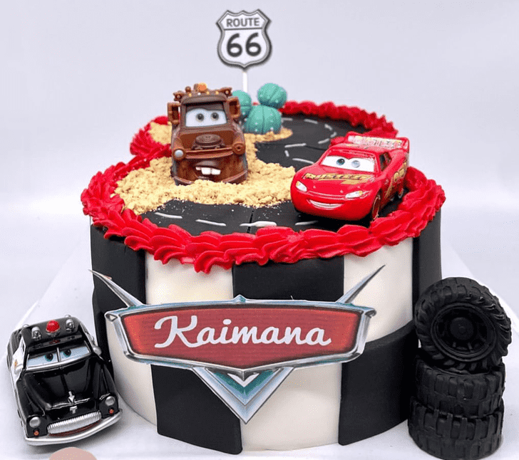 Delicate Disney Car Cake