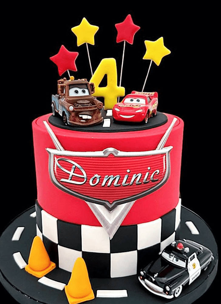 Pleasing Disney Car Cake