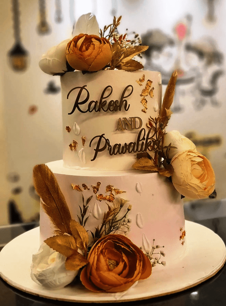 Beauteous Engagement Cake