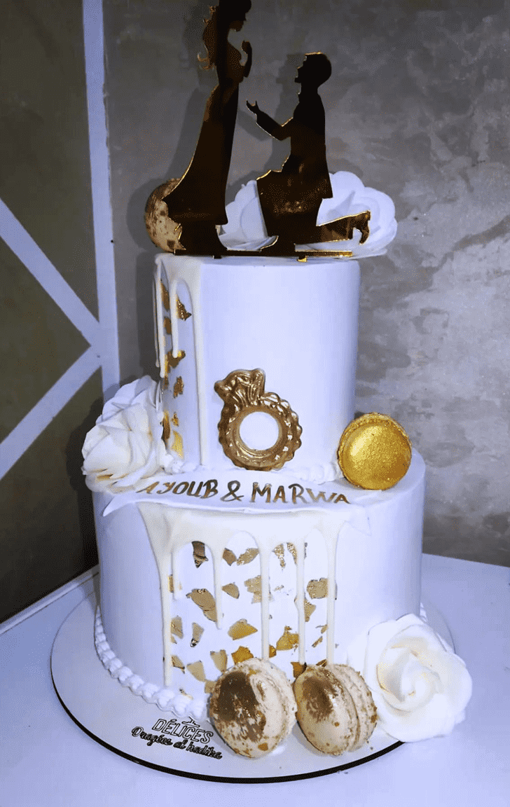 Classy Engagement Cake