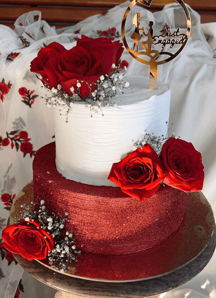 Dazzling Engagement Cake