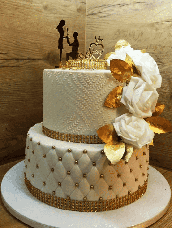 Delicate Engagement Cake