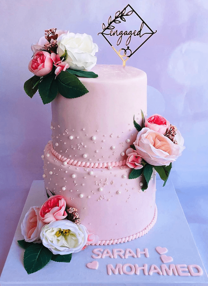 Graceful Engagement Cake