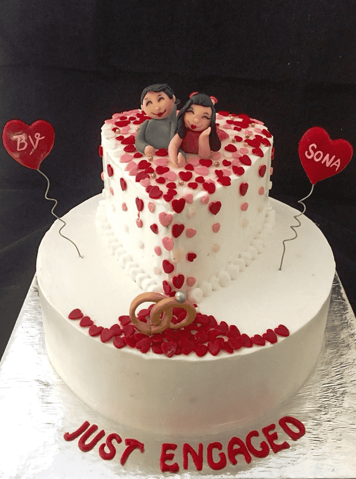 Pleasing Engagement Cake