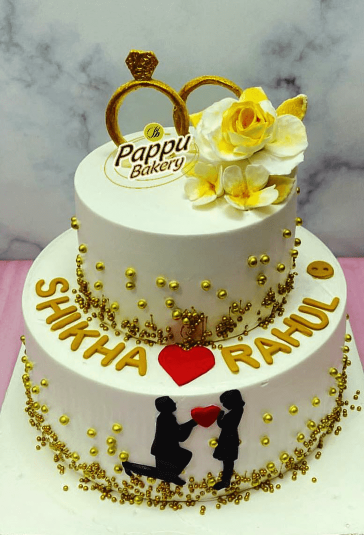 Pretty Engagement Cake
