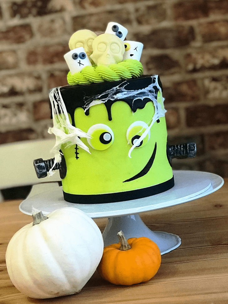 Inviting Frankenstein Cake
