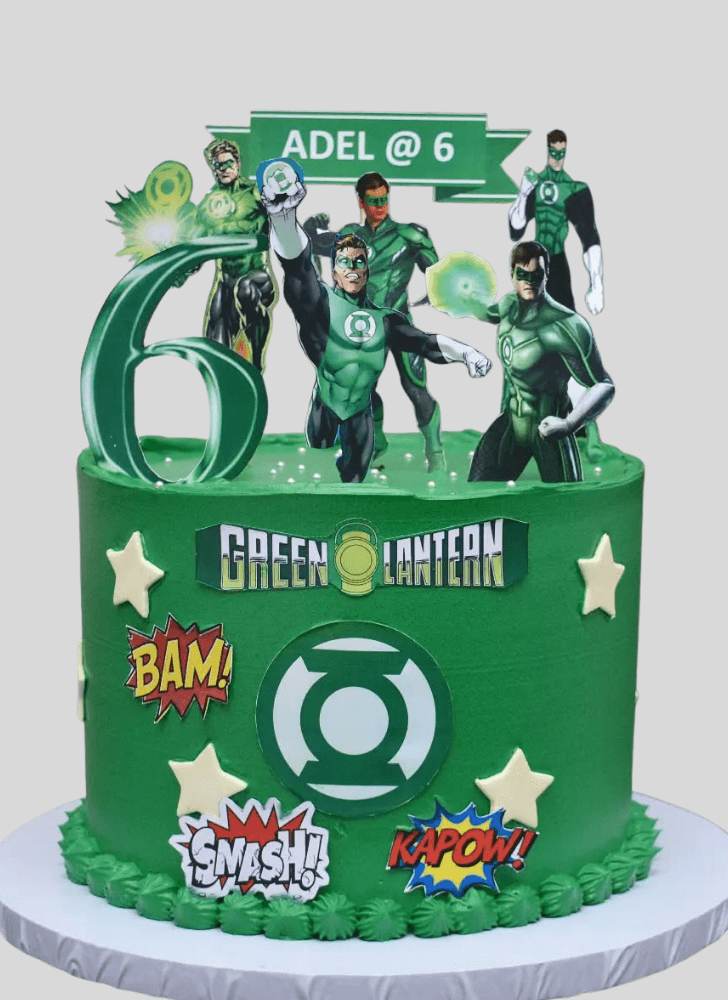 Pleasing Green Lantern Cake