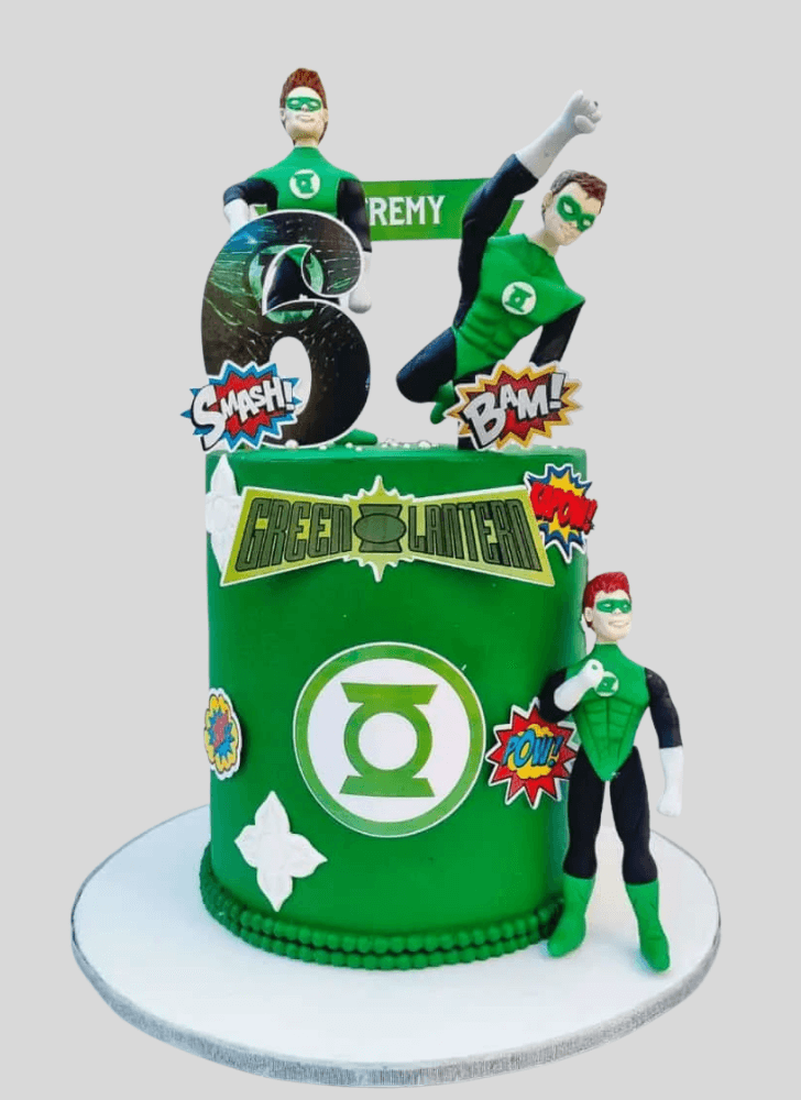 Radiant Green Lantern Cake