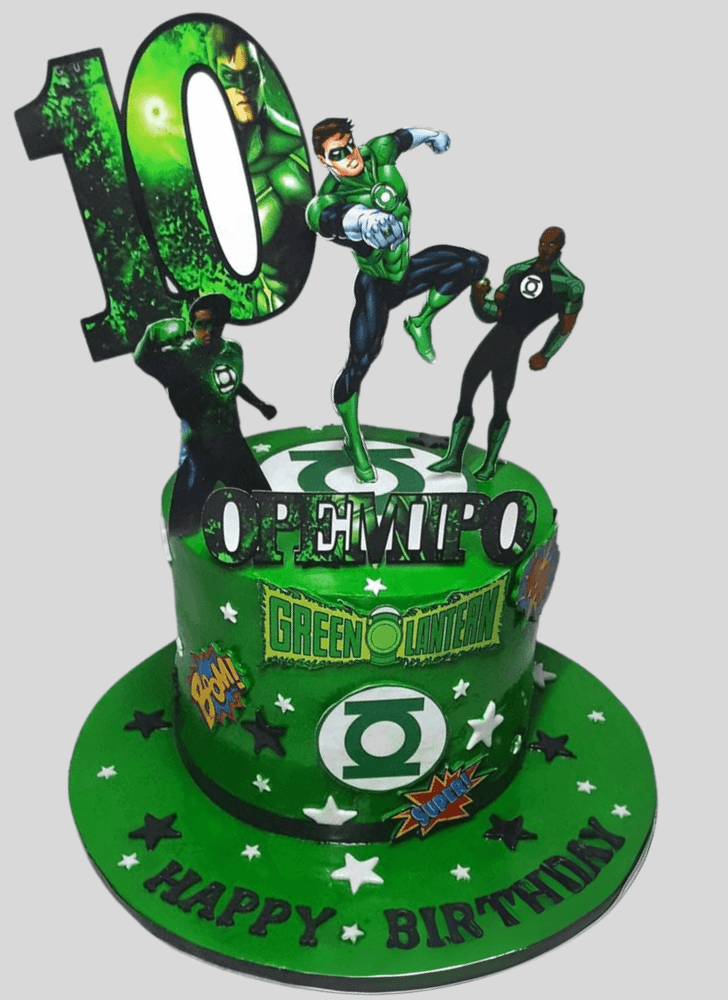 Wonderful Green Lantern Cake Design
