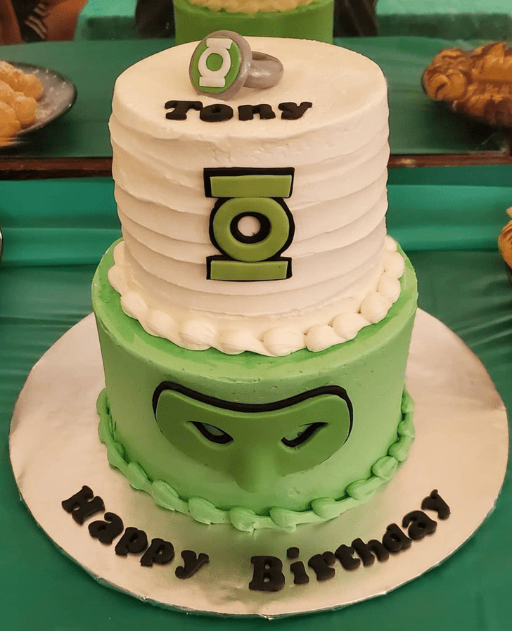 Delicate Green Lantern Cake