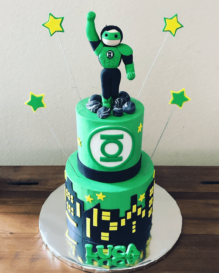 Fine Green Lantern Cake
