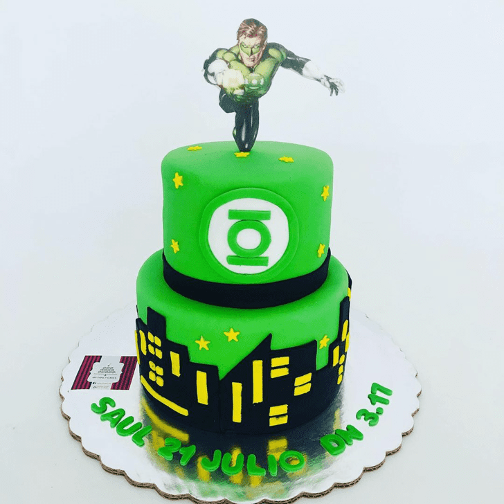 Pretty Green Lantern Cake