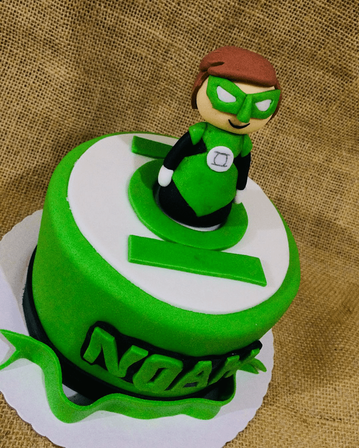 Radiant Green Lantern Cake