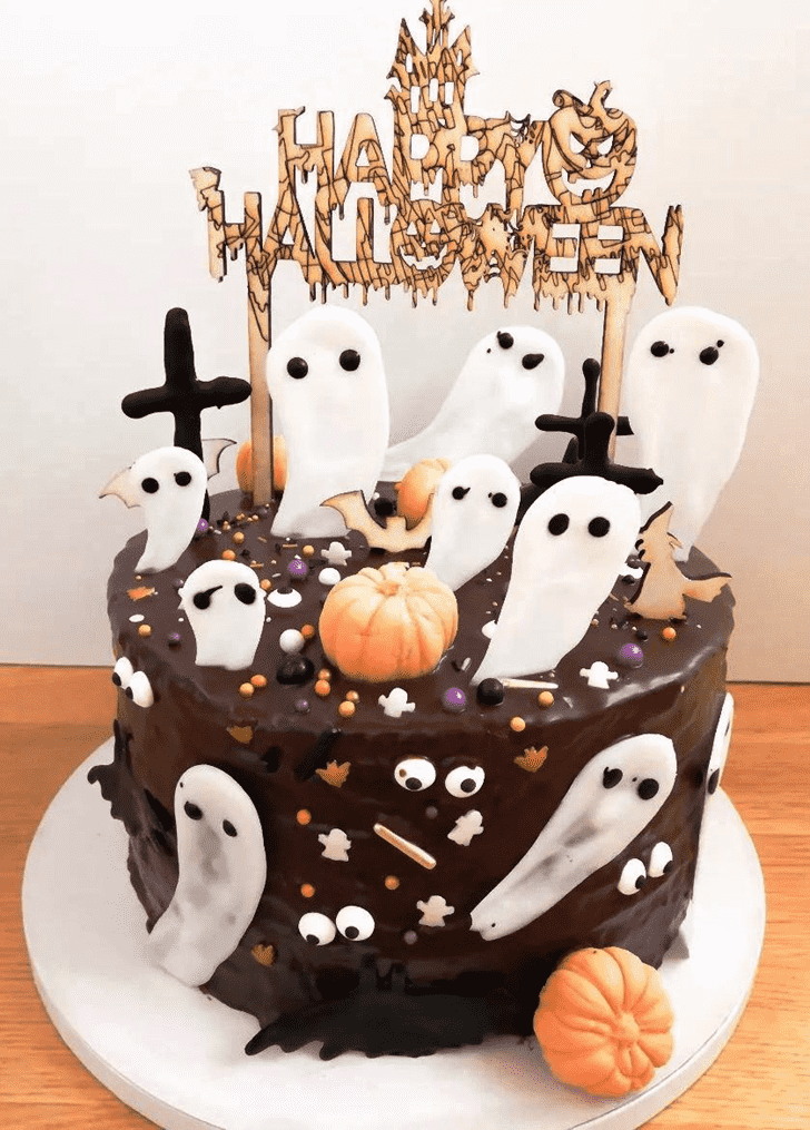 Delightful Halloween Ghost Cake
