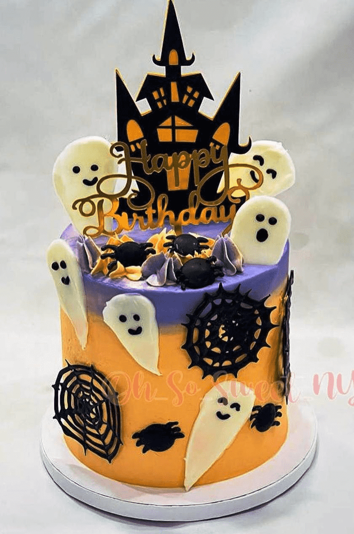 Elegant Halloween Ghost Cake