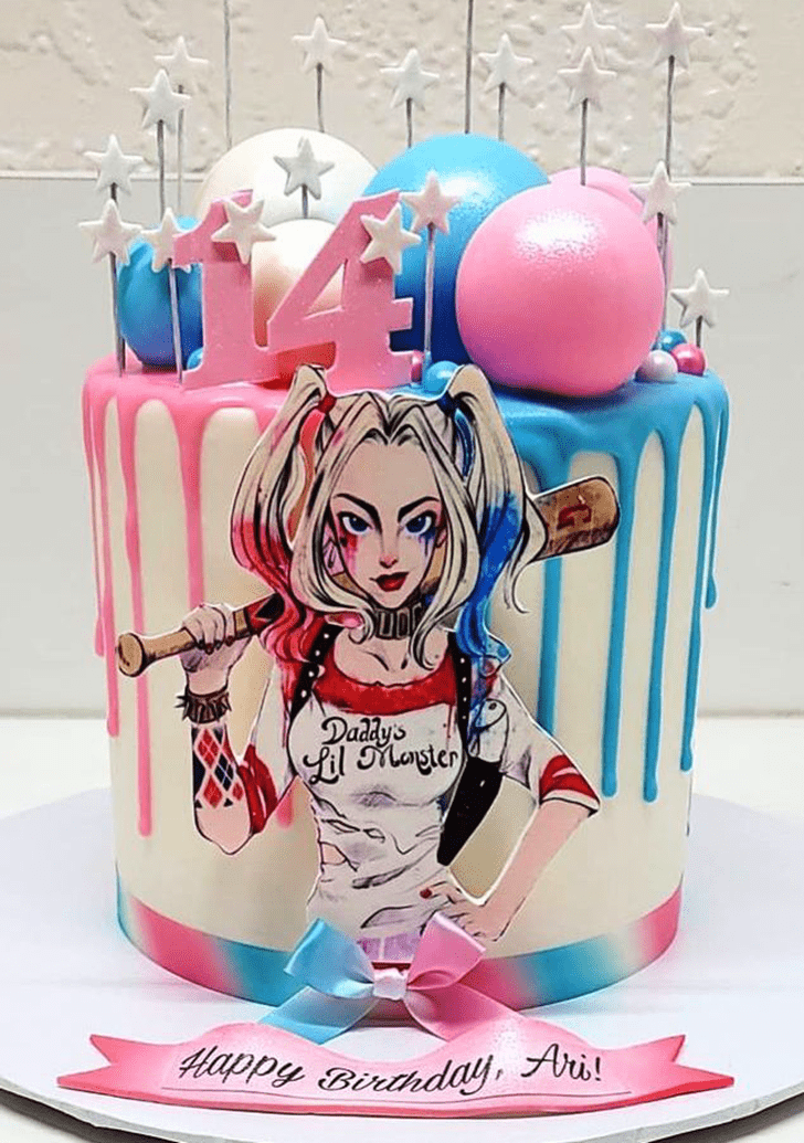 Wonderful Harley Quinn Cake Design