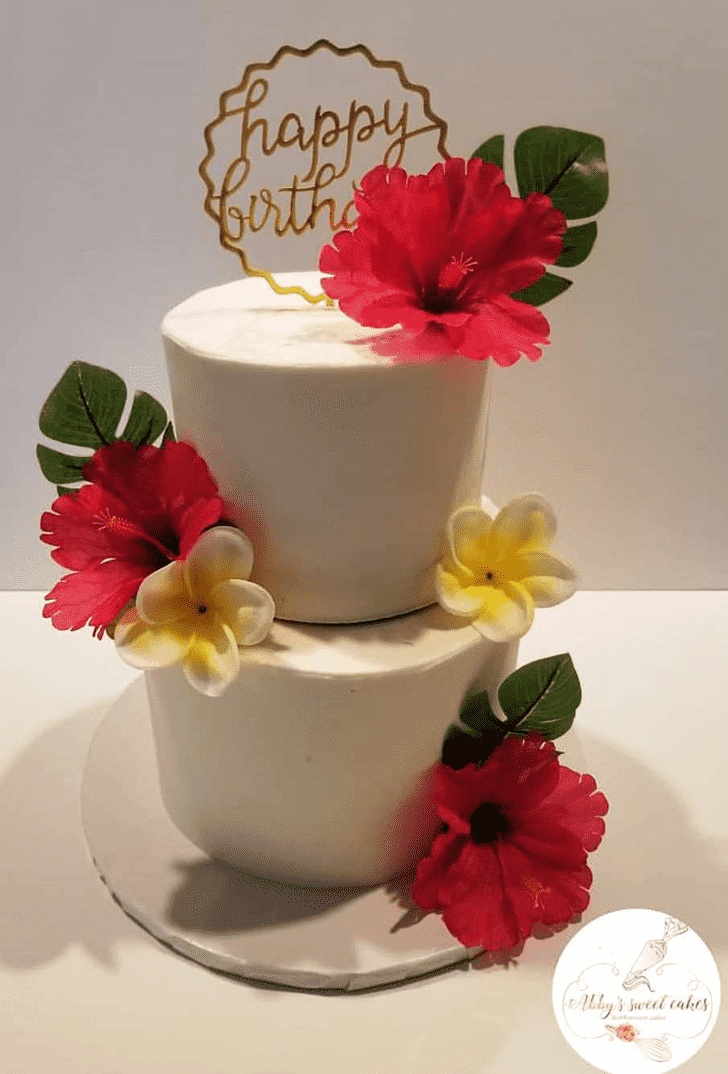 Admirable Hibiscus Flower Cake Design