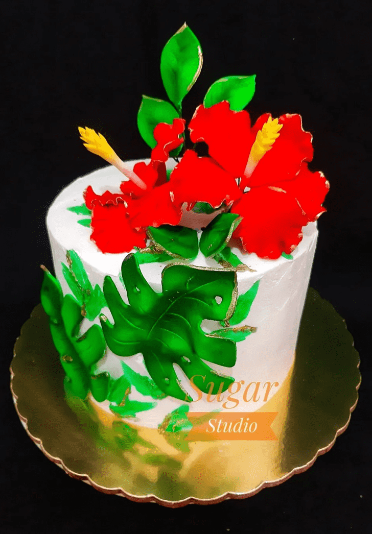 Bewitching Hibiscus Flower Cake