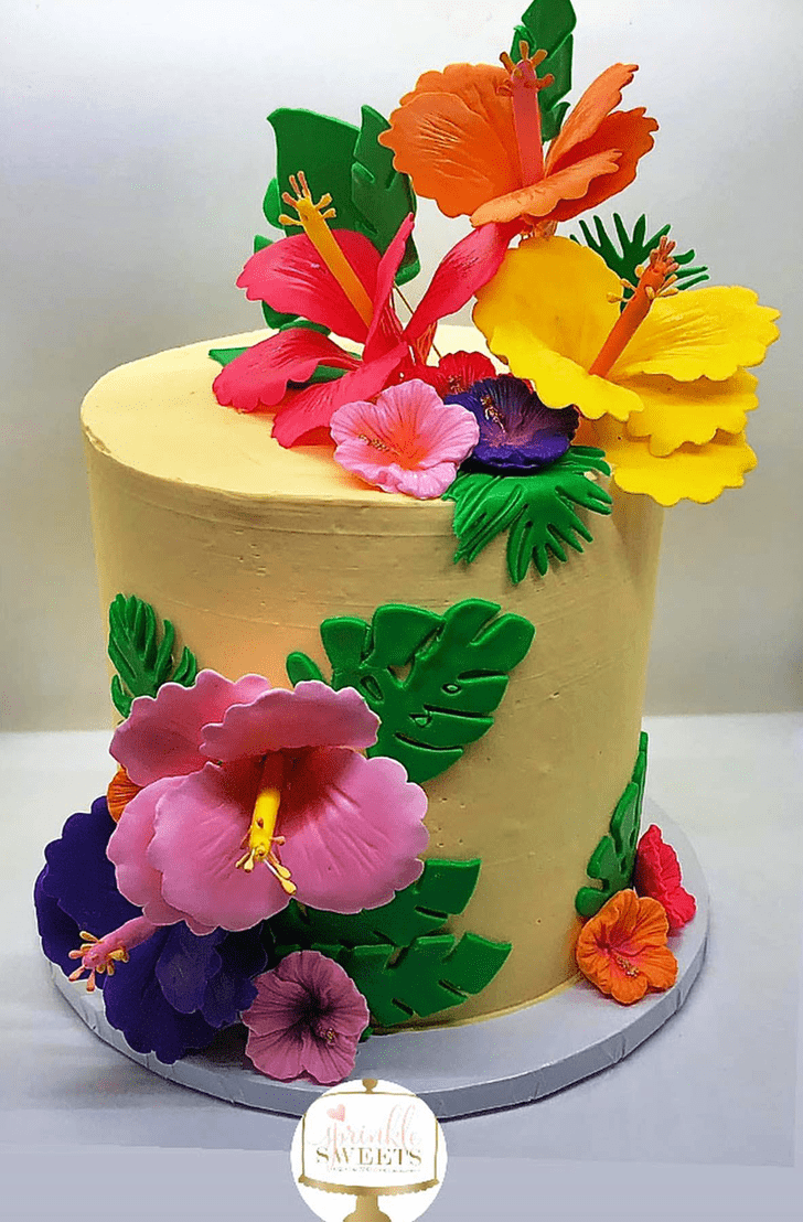 Charming Hibiscus Flower Cake