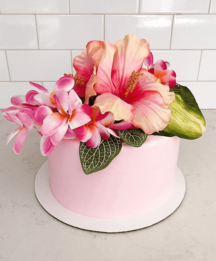 Delightful Hibiscus Flower Cake