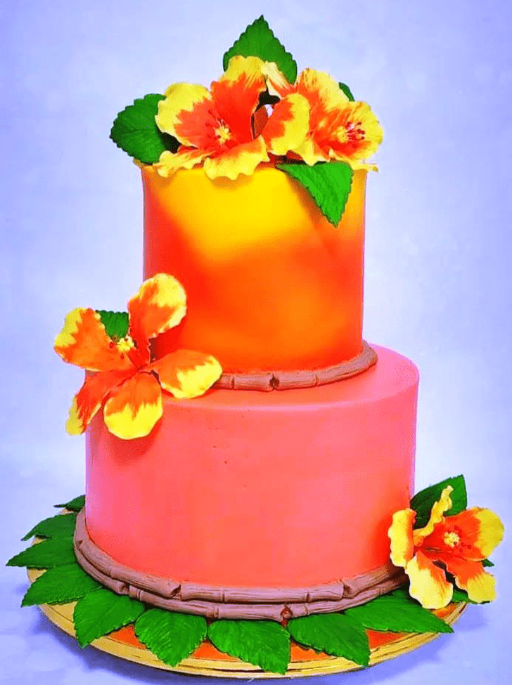Fascinating Hibiscus Flower Cake