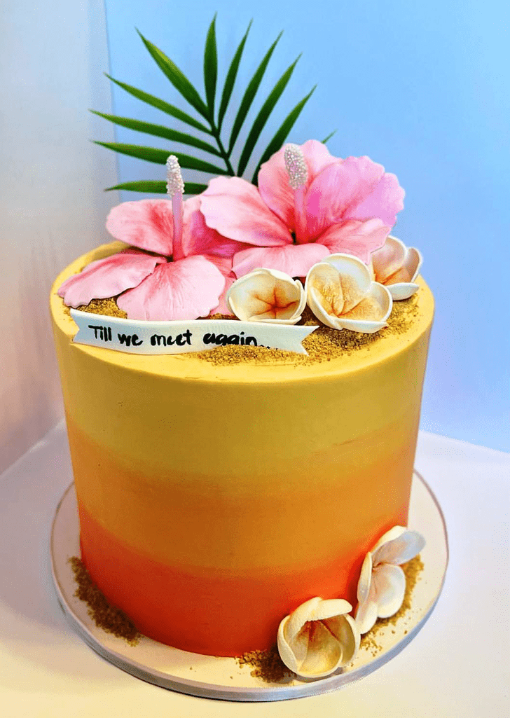 Fine Hibiscus Flower Cake