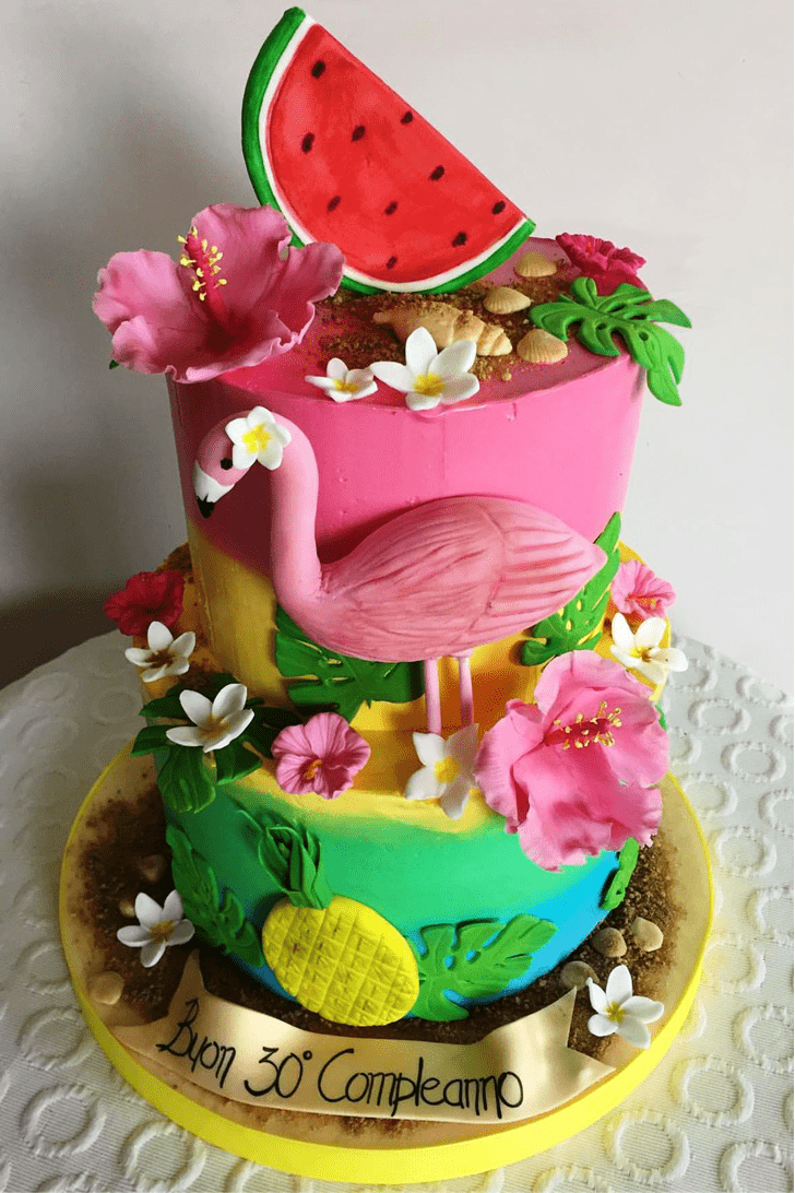 Handsome Hibiscus Flower Cake