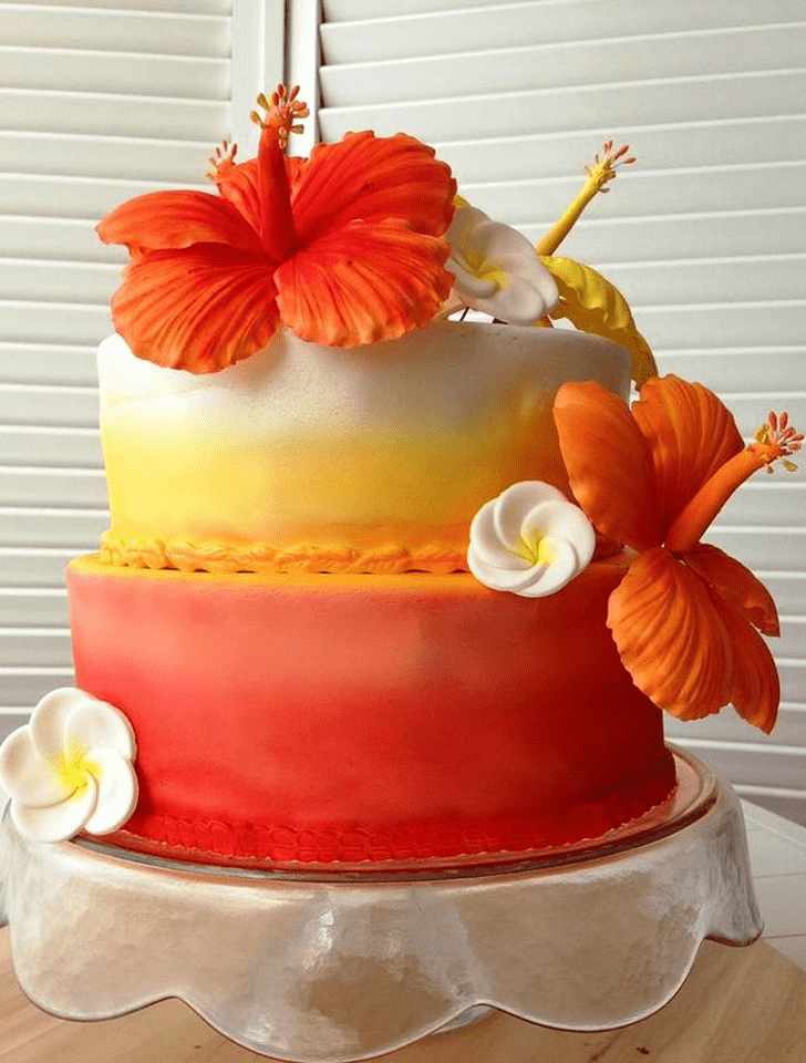 Mesmeric Hibiscus Flower Cake