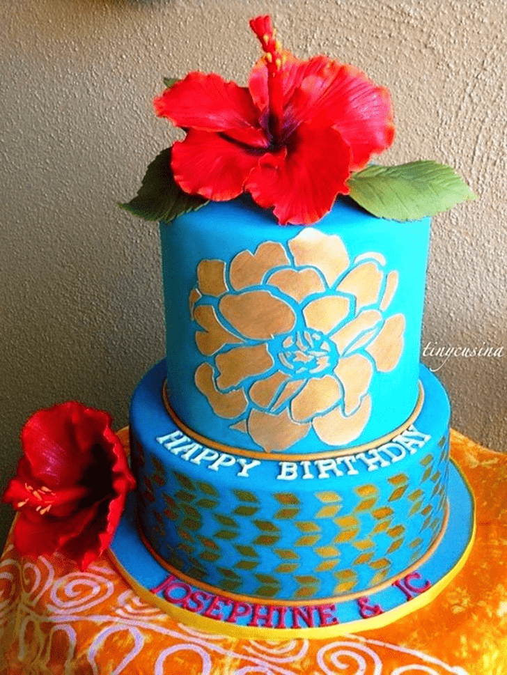 Nice Hibiscus Flower Cake
