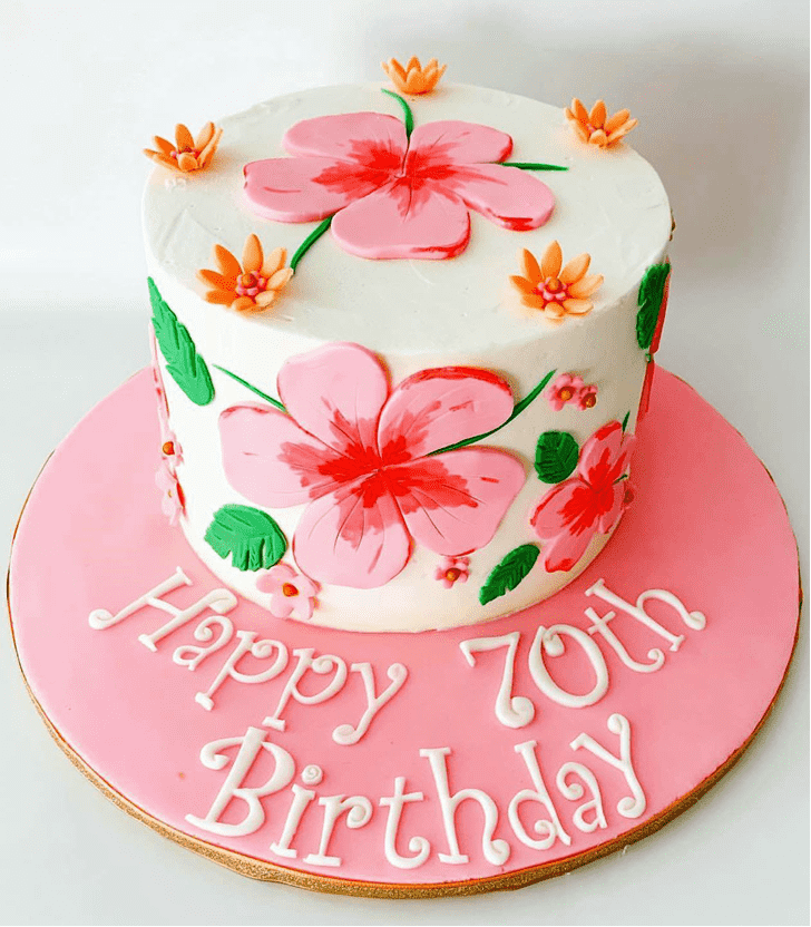 Shapely Hibiscus Flower Cake
