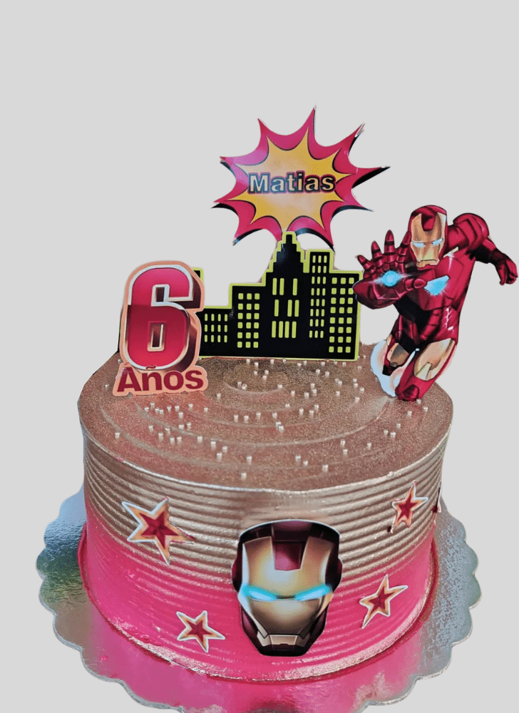 Iron Man Red Base Cake Design