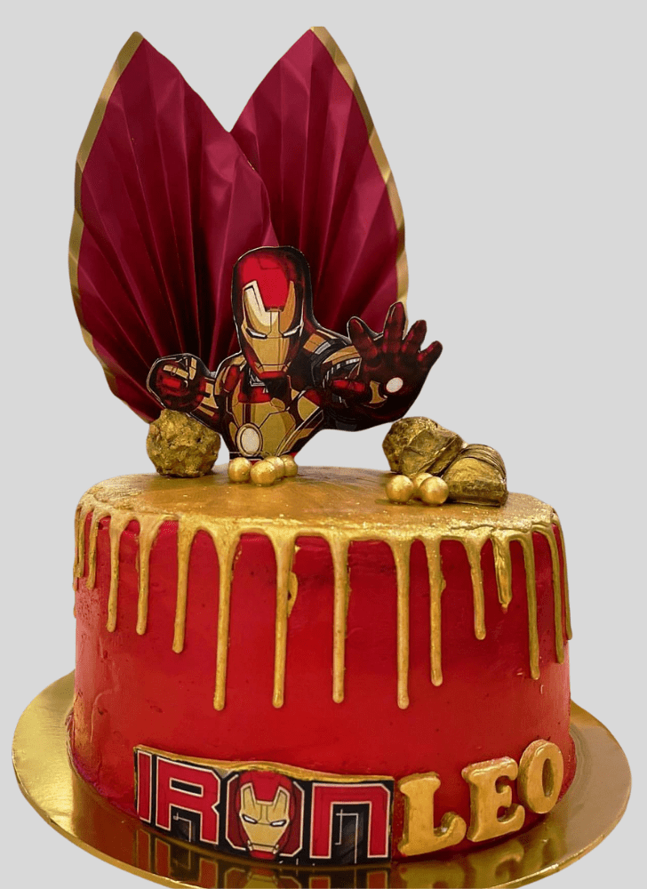 Iron Man Mask and Arc Cake Design