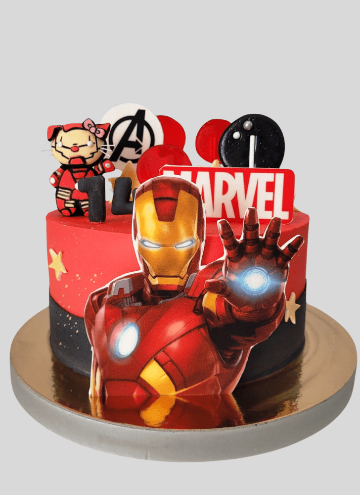 Iron Man Arc Reactor Cake with Red Base