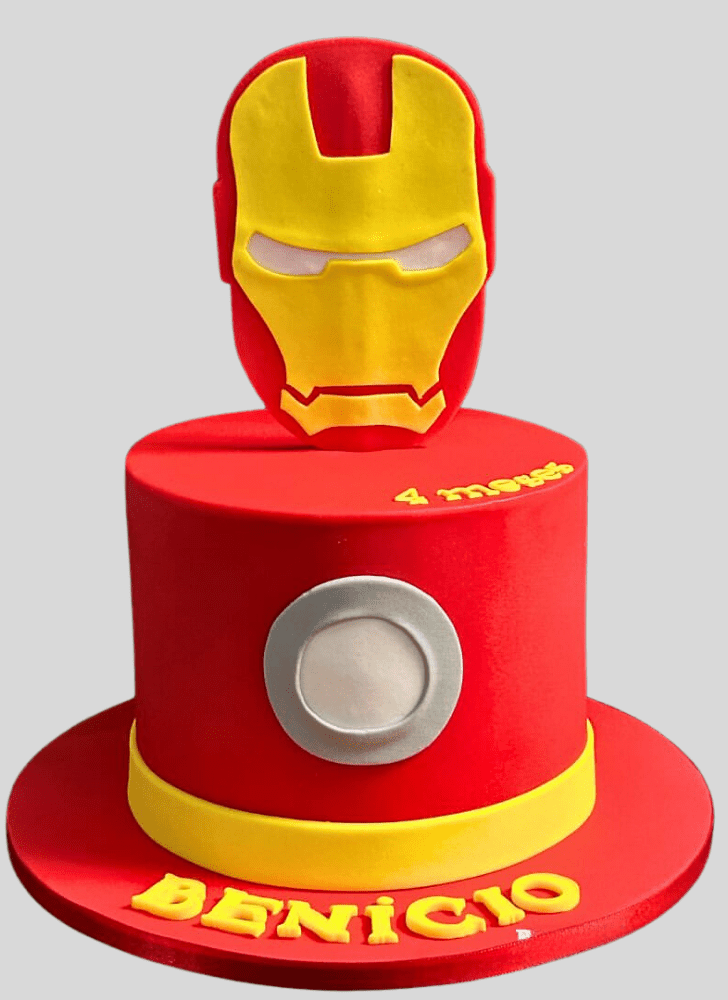 Iron Man Red Yellow Strip Cake