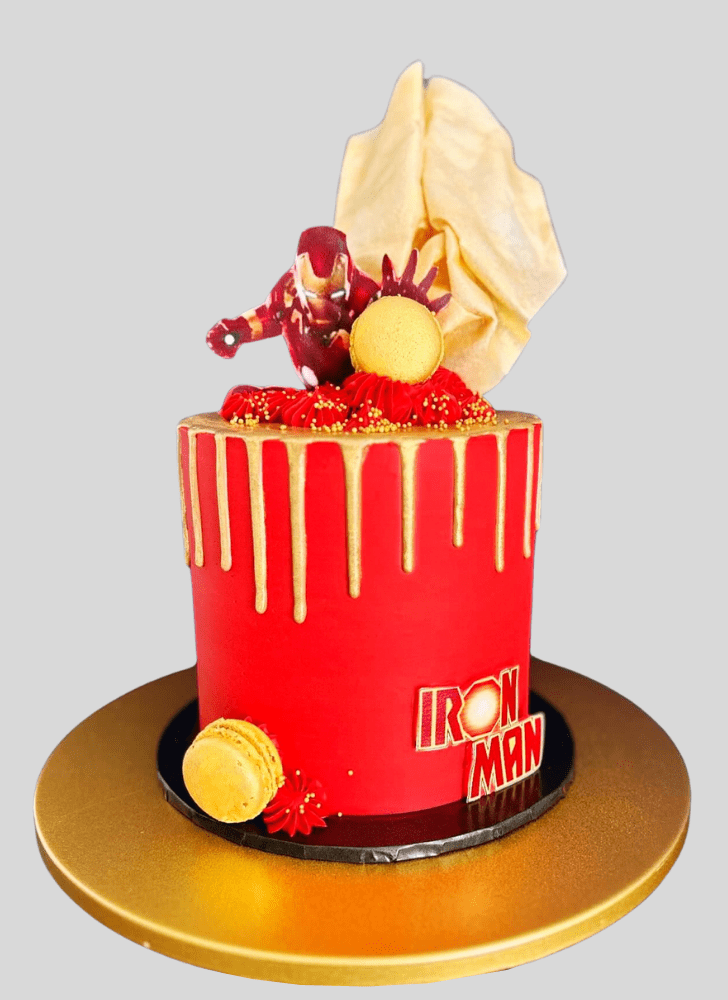 Iron Man Arc Reactor Cake with Red Base