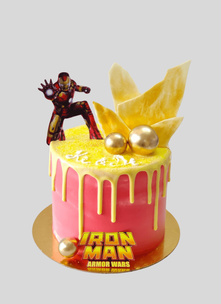 Angry Iron Man Cake with Red Base