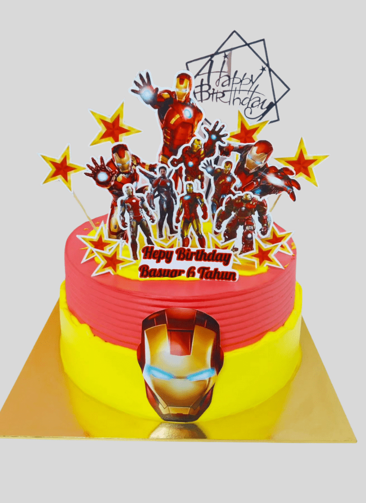 Iron Man Star Cake with Red Black base