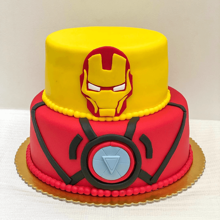 Iron Man Cake with Red and Black Base