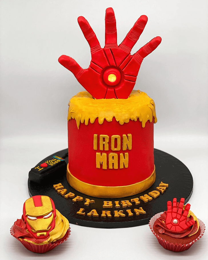 Golden Iron Man Cake with Black Base