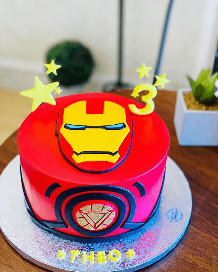 Iron Man Arc Reactor Cake with Red Base