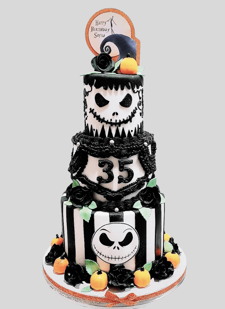 Pleasing Jack Skellington Cake