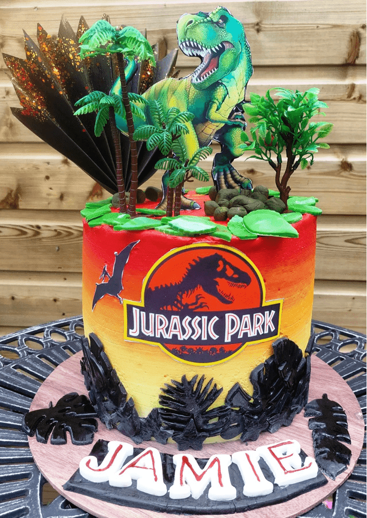 Charming Jurassic Park Cake