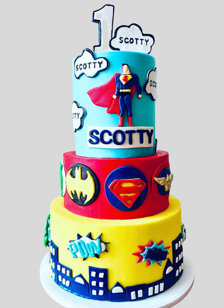 Refined Justice League Cake