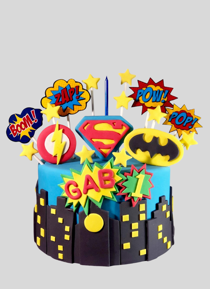Slightly Justice League Cake