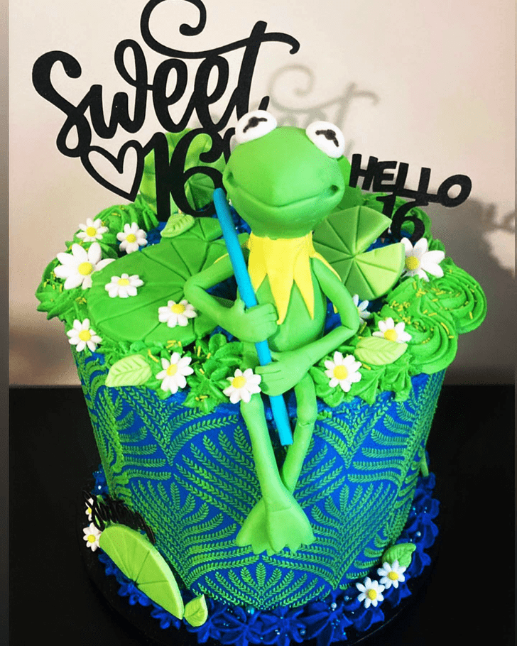 Delightful Kermit The Frog Cake